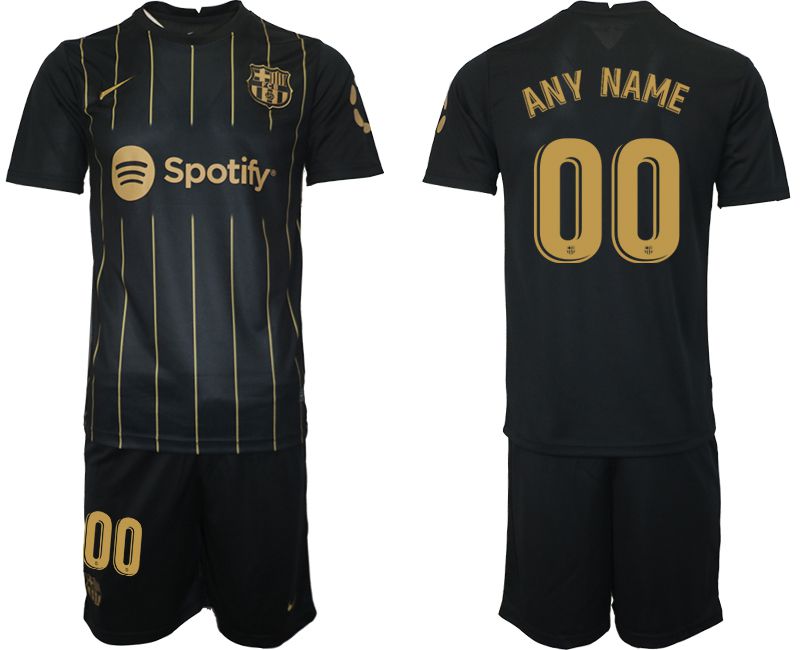 Men 2022-2023 Club Barcelona Black away customized Soccer Jersey